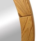 Vintage 70s round pine mirror Swedish design