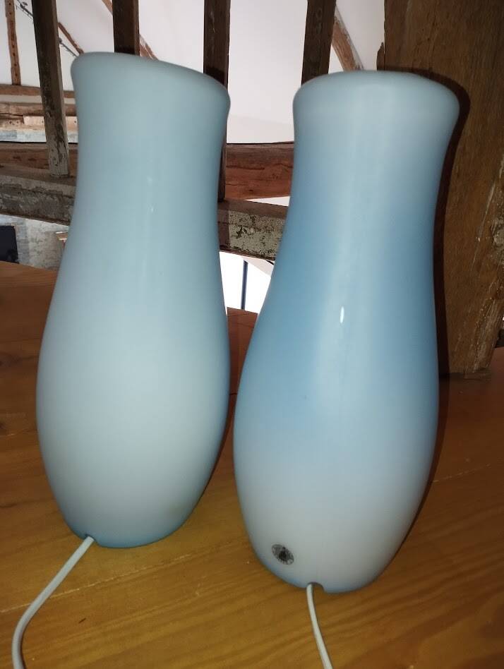 Duo de lampes mylonit – ikea lampes de table vintage en verre soufflé –