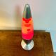 Vintage Psychedelic Lava Lamp - Metal and Glass - Red and White
