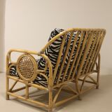 Vintage rattan sofa 2 places year 60