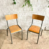 Pair of Mullca school chairs adult size