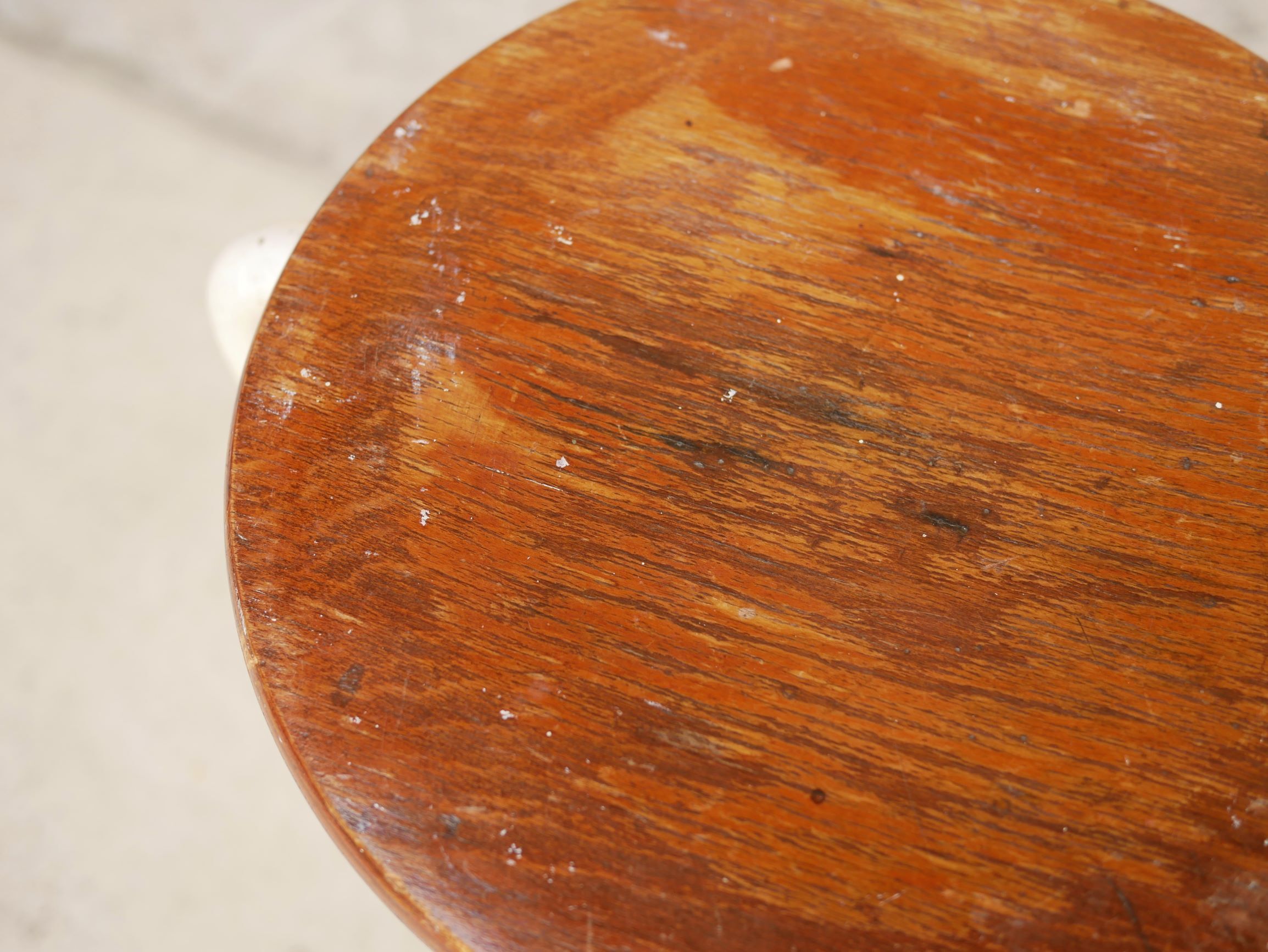 Vintage metal and wood workshop stool