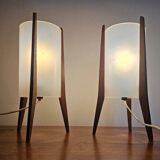 Pair of Mid-Century Table Lamps Pokrok Zilina, Tripod, Rocket, 1970s