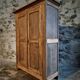 Armoire française ancienne en chêne et pin, fin XIXe siècle