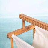 Bohemian magazine rack in vintage 70s pine style.