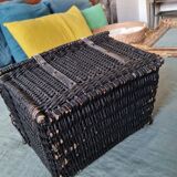 Small black wicker trunk
