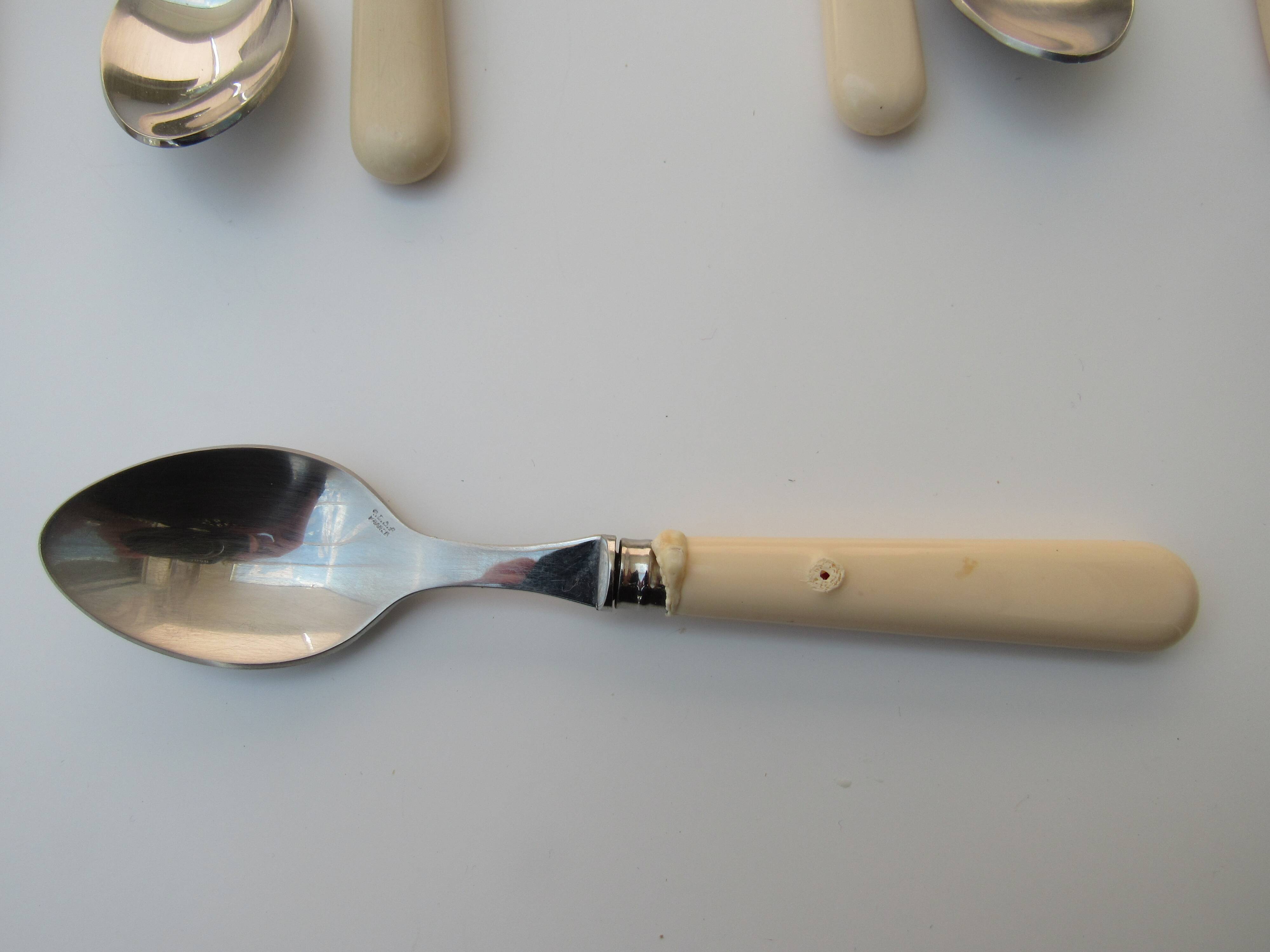 Set of 46 Cambridge ivory cutlery Scof France