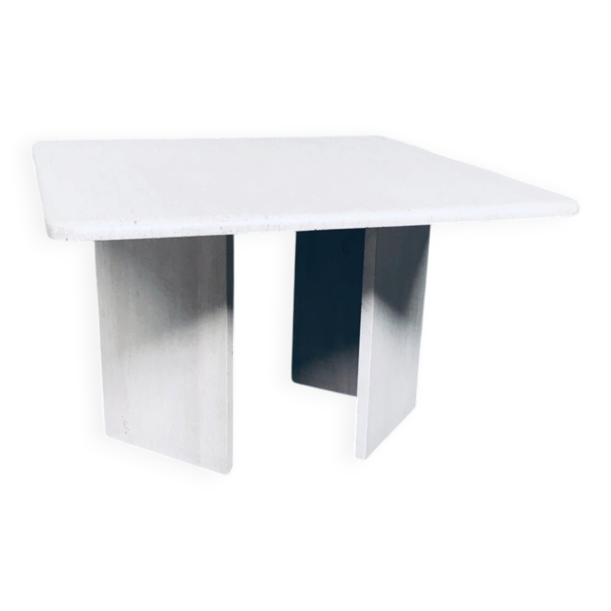 Vintage Italian Postmodern Square Granite Stone Side Table, 1970s