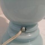 Paire de lampes opaline bleu et blanche