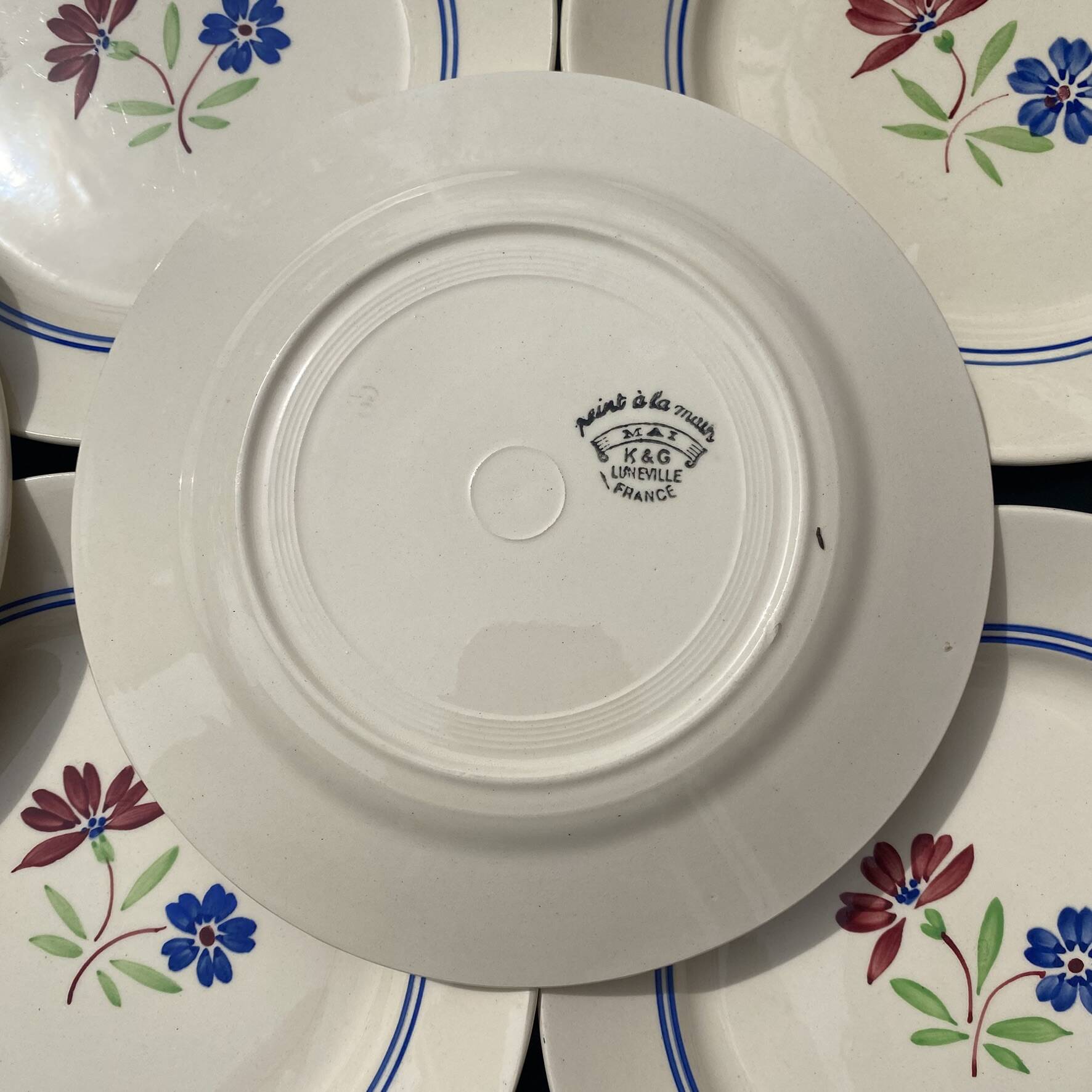 Antique plates Lunéville "MAI"
