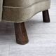 1960s, Danish armchair, green furniture velour, oak wood legs.