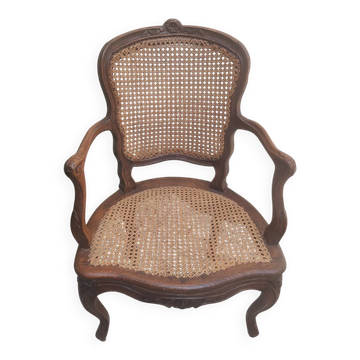 18th century walnut armchair stamped