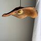 Small wavy flat leaf pendant in teak D:30