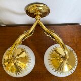 Brass and opaline wall lamp 60s