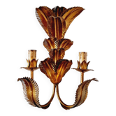 Magnifique Applique Italienne 2 Lumières Année 1960 Hoas de Palma Bronze Doré