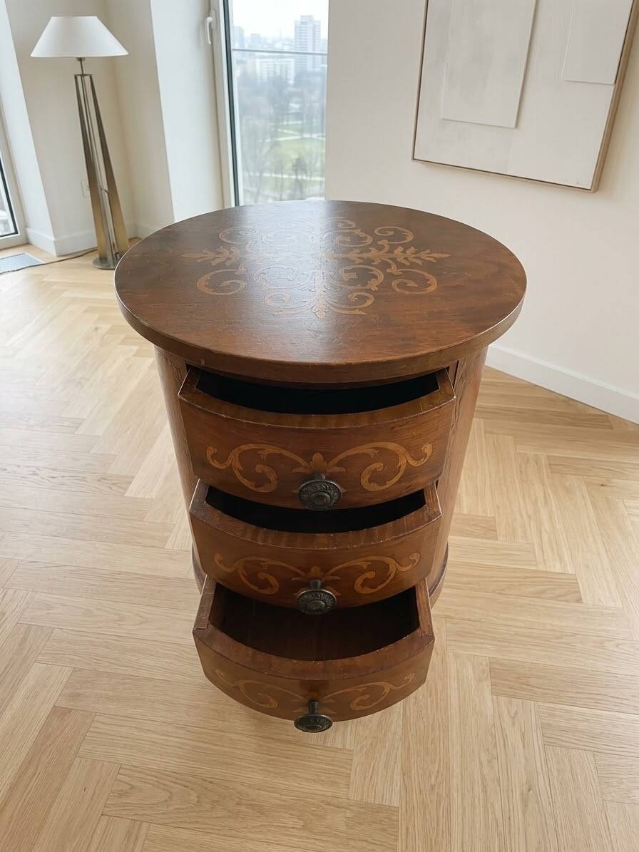 Vintage Rococo wooden chest of drawers