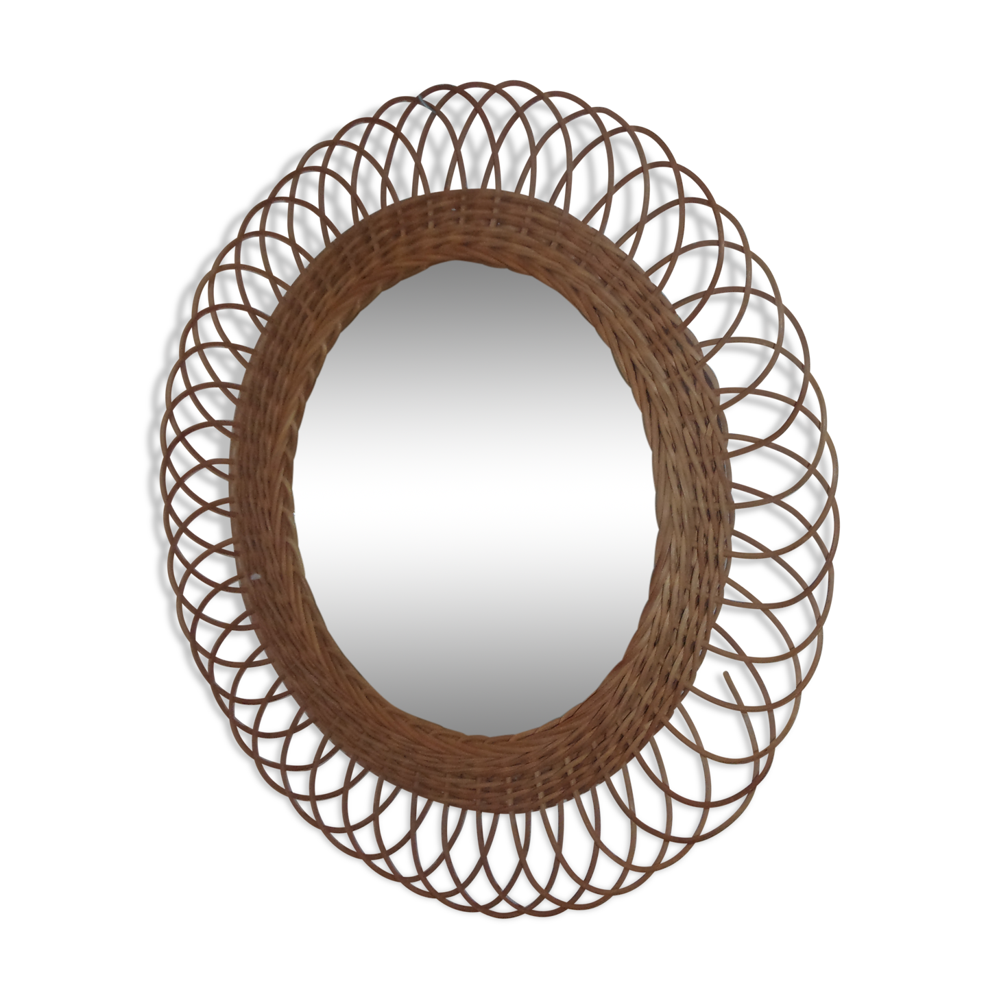Vintage wicker mirror