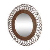 Miroir osier vintage