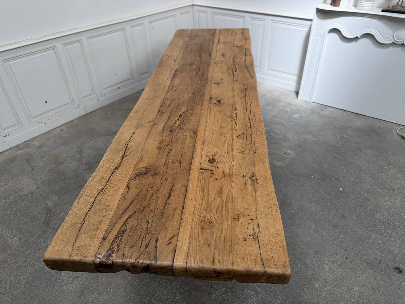 Oak table, monastery-style table.