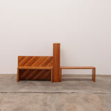 Modular beech set of two room dividers with benches, 1970 Italy
