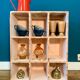 Wooden storage cabinet - 9 lockers