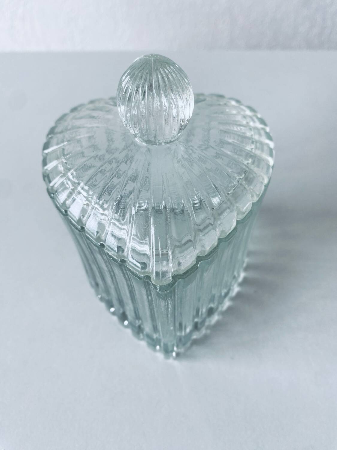 Glass heart candy box