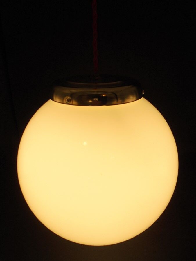Opaline globe hanging lamp