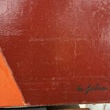 Abstract landscape tableau from Provence – Luberon – oil on canvas signed Miche