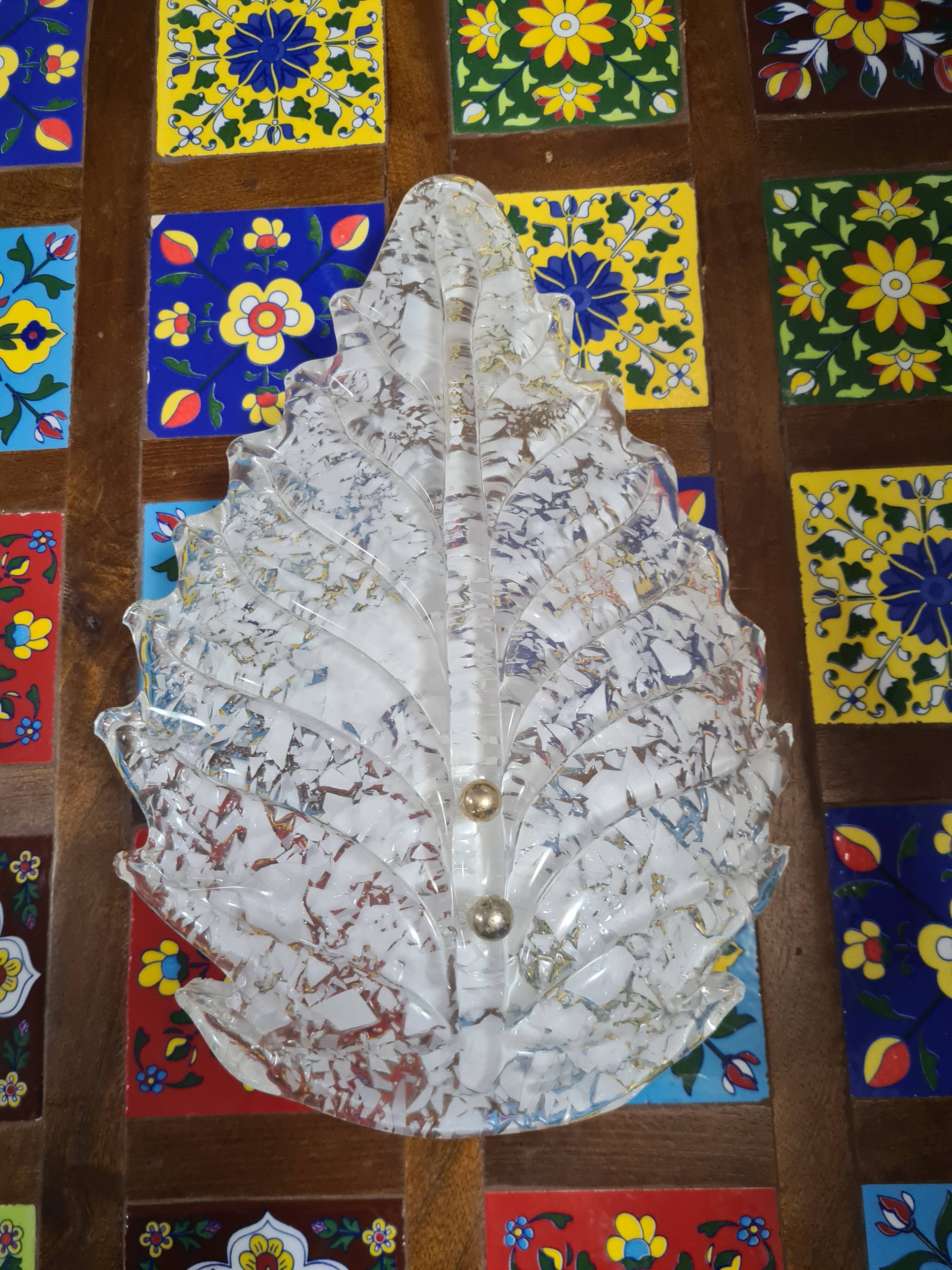 Lot de trois belles appliques en verre de Murano (Barovier Toso)