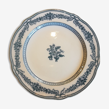 English earthenware plate decorated with flowers