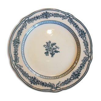English earthenware plate decorated with flowers
