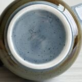 Blue and beige ceramic milk jug
