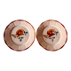 Set of 2 antique Sarreguemines earthenware plates with floral decoration