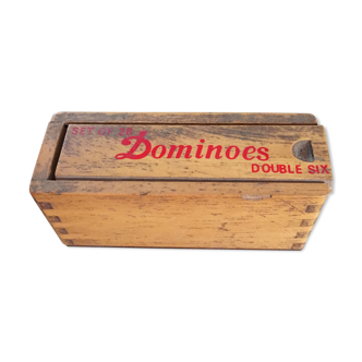 Game of old dominoes in its wooden box