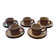 Service de 5 tasses et soucoupes en grès brun – années 1970–1980