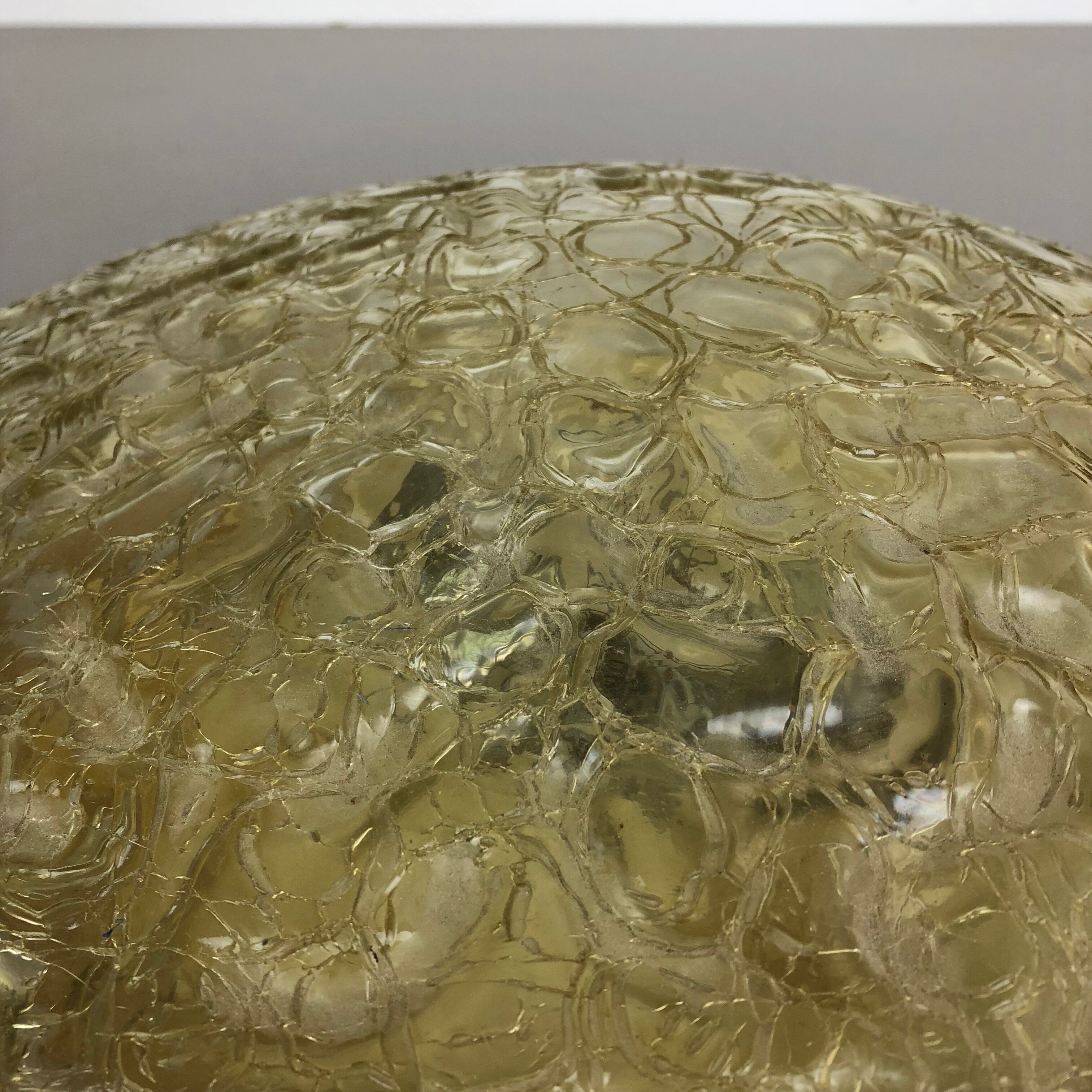 Modernist glass and metal ceiling light by Doria Lights, 1970s, Germany