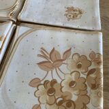 Lot 5 serviettes vintages motifs fleuris