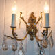 Old brass sconce with glass drops