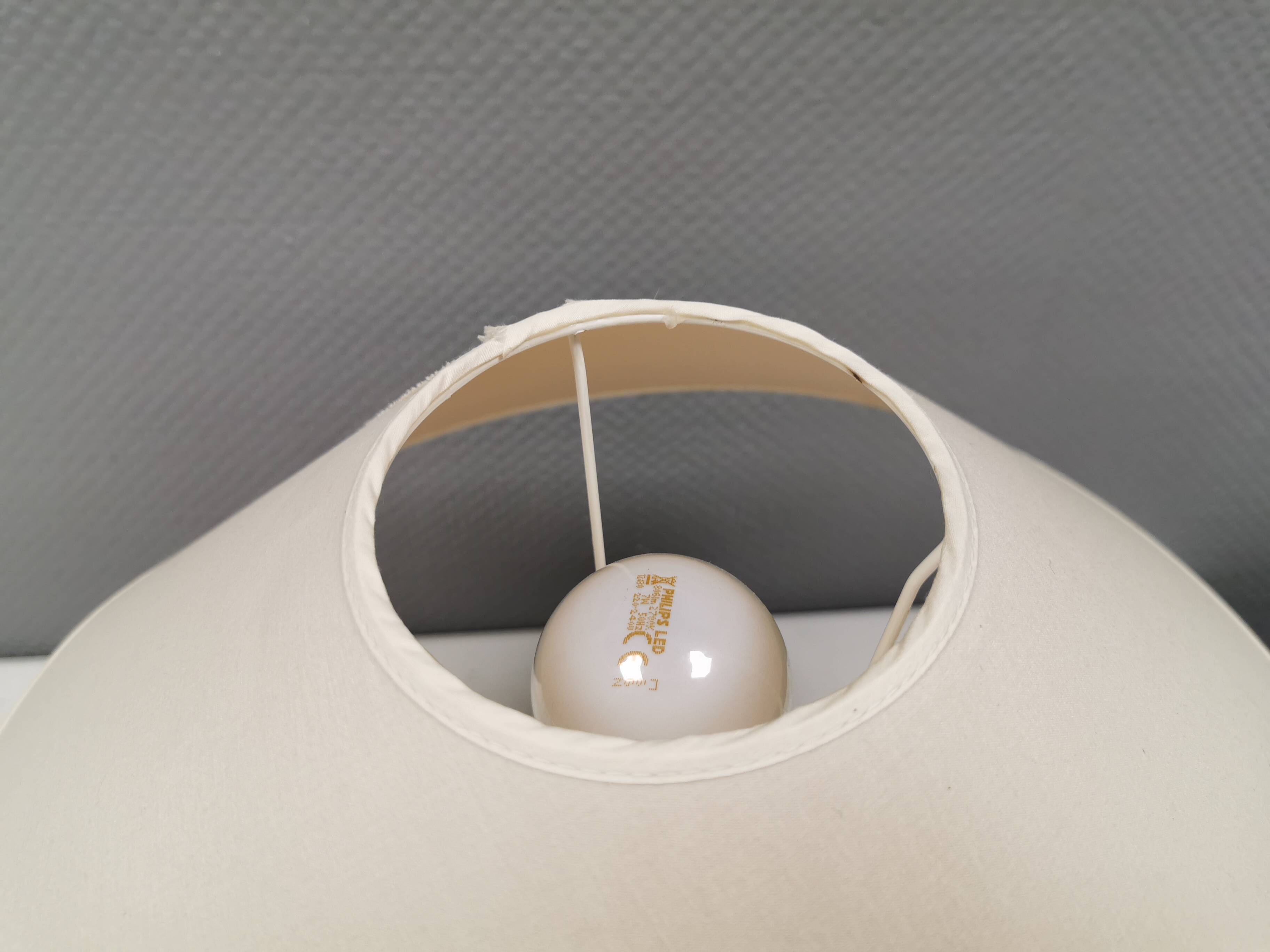 Sakura table lamp white/ pink glass, by Michael Bang for Holmegaard Denmark