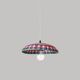 Handmade hanging lamp in colorful woven wicker, Morocco 30x30cm