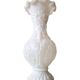 White opaline vase decorated with arabesques and ram's heads