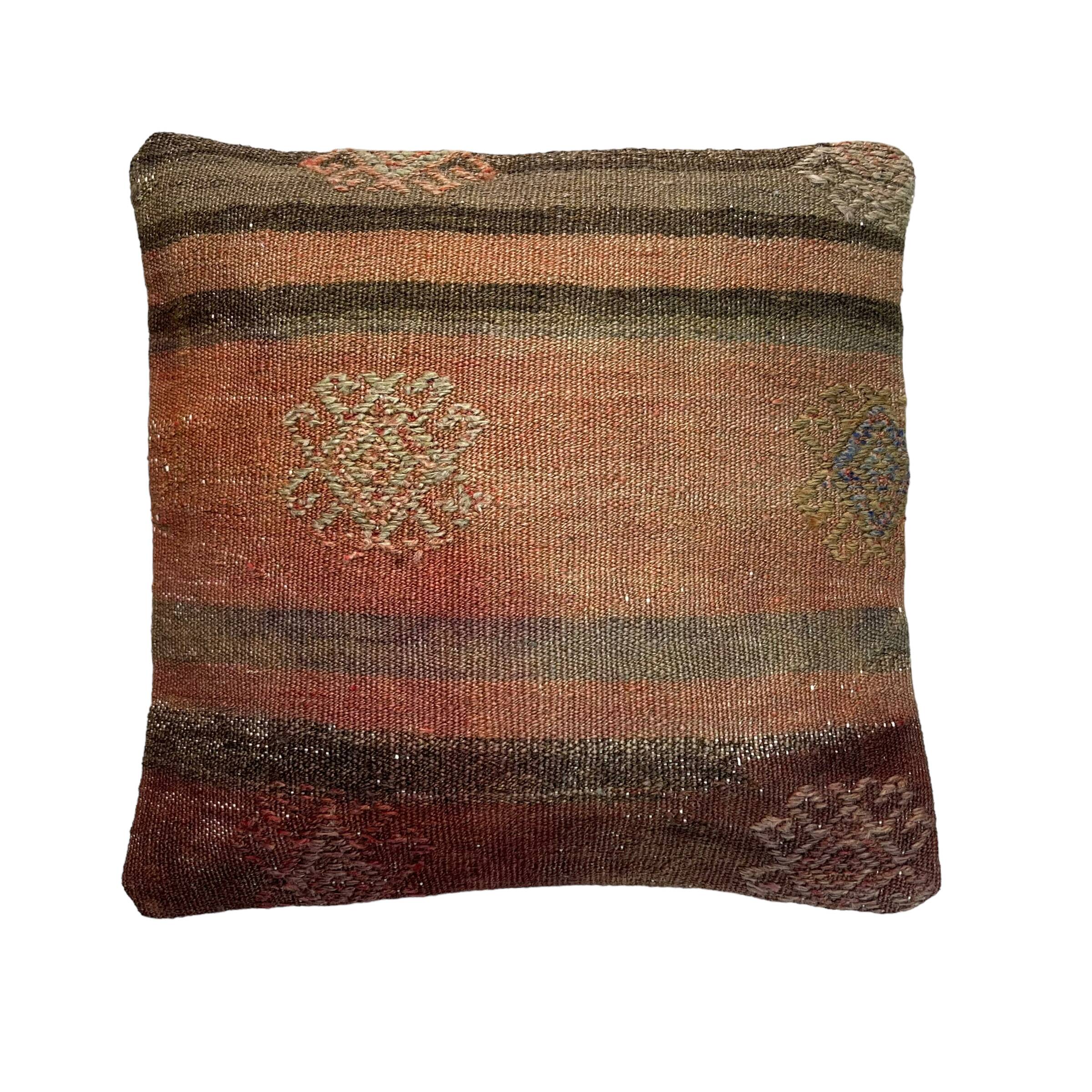 Housse de coussin kilim turc vintage, 40 x 40 cm
