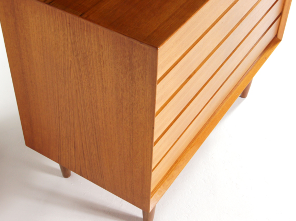 Vintage Danish retro boy bass commodity in 60s teak