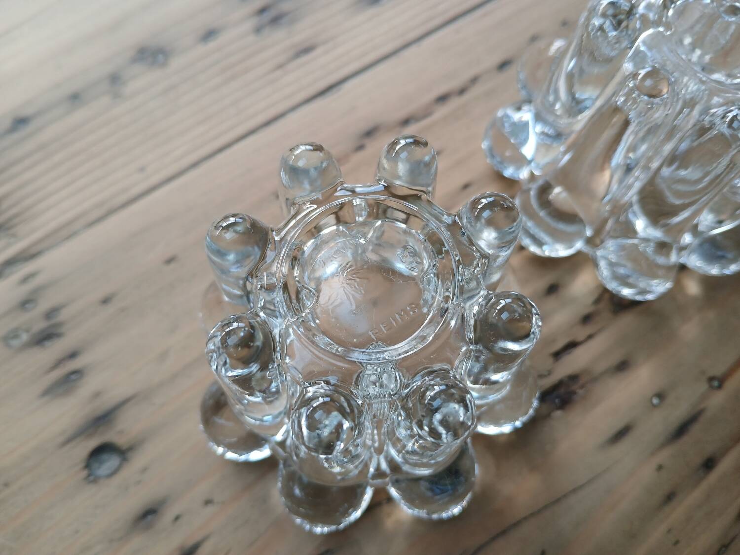 Set of 2 glass candle holders, Reims
