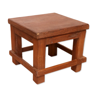 Old small Burmese teak workshop bedside table