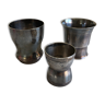 Set of 2 cups and 1 silver metal shell