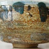 Coupe en grès chamotté émaillé brutaliste