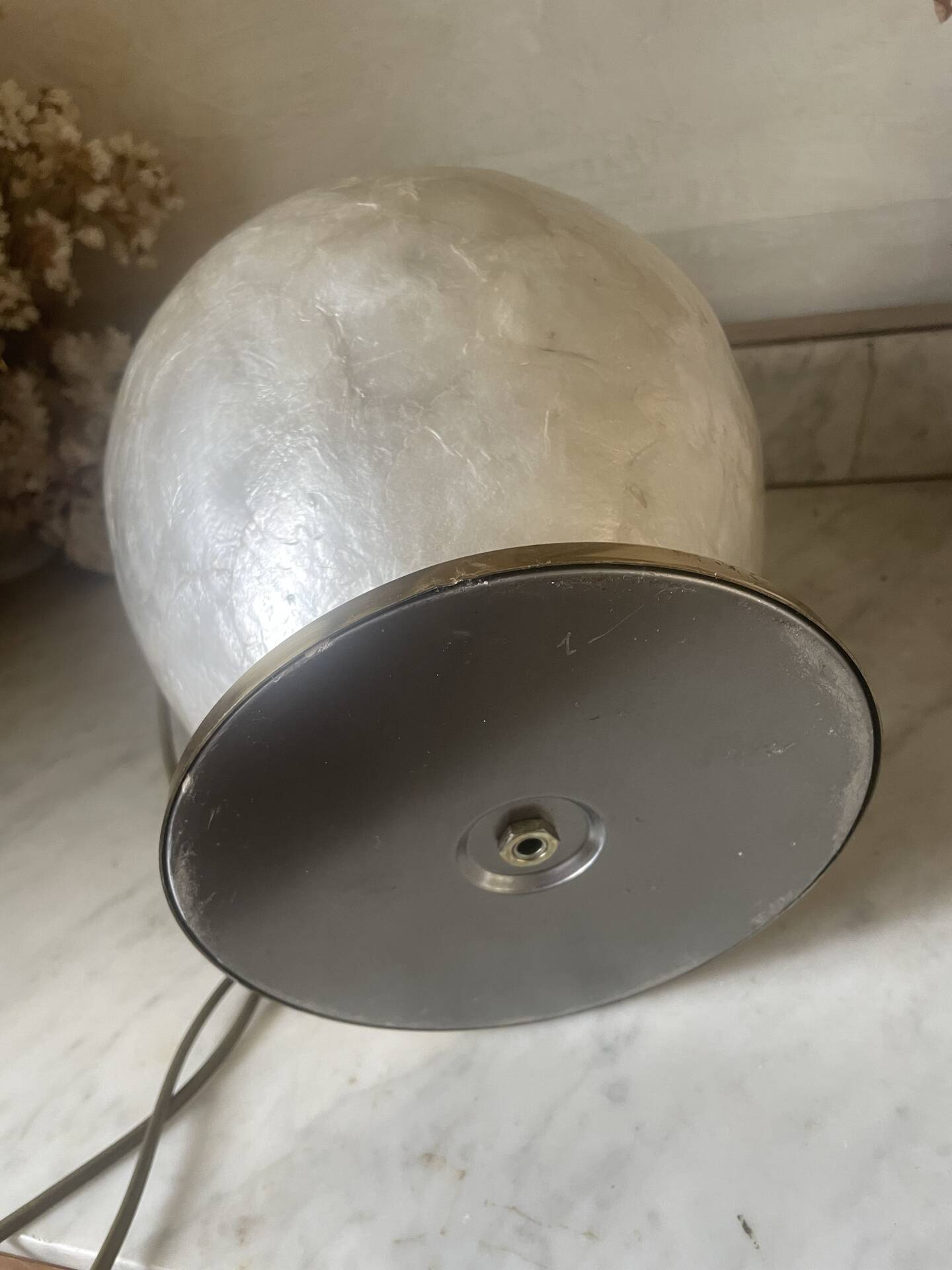 Capiz shell lamp and vintage brass