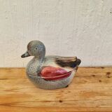 Antique earthenware terrine in the shape of a duck.