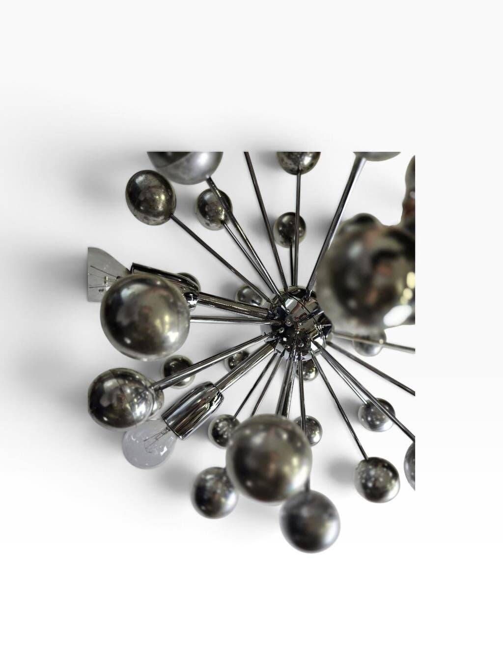 Vintage chrome pendant lamp / sputnik chandelier cosack leuchten